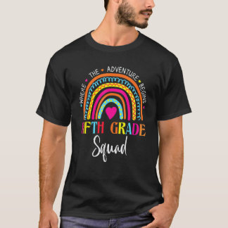 T-shirt Enseignant Arc-en-ciel Cinquième Élève Enfant Équi