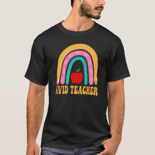 T-shirt Enseignant Avid Crayon Arc-en-ciel Retour à l'écol