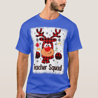 T-shirt Enseignant Bleu Squad Reindeer Buffalo Enseignant