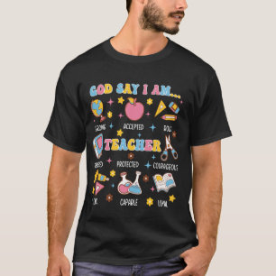 T-shirt Enseignant Christian Dieu Dit Que Je Suis Bible Ve