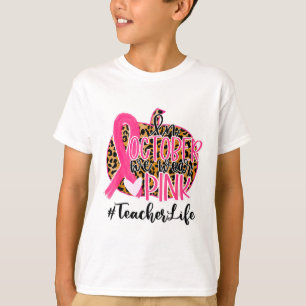 T-shirt Enseignant Conscience du cancer du sein En Octobre