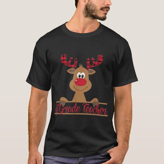 T-shirt Enseignant de 1ère année - Noël des rennes les plu (Devant)