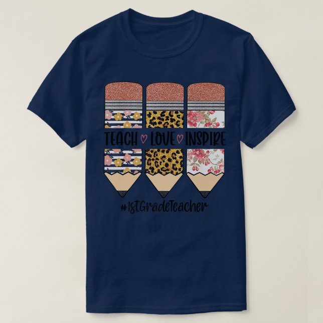 T-shirt Enseignant de 1ère année Retour à l'école Enseigne (Design devant)
