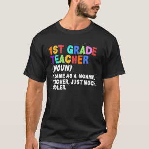 T-shirt Enseignant de 1re année Nom Professeur Éducateur É