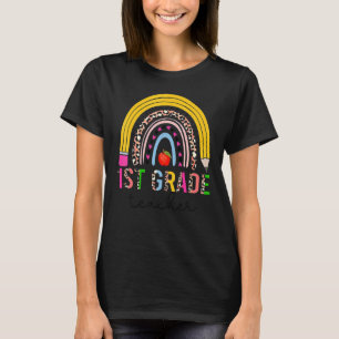 T-shirt Enseignant de 1re année Retour à l'école Arc-en-ci