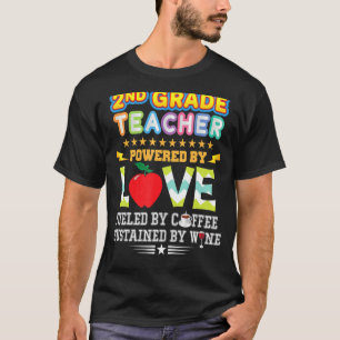 T-shirt Enseignant de 2e année deuxième propulsé par l'amo