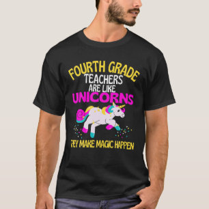 T-shirt Enseignant De 4E Année Unicorne Sont Magiques, En