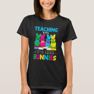 T-shirt Enseignant de 5e année Cute Bunny Jour de Pâques J