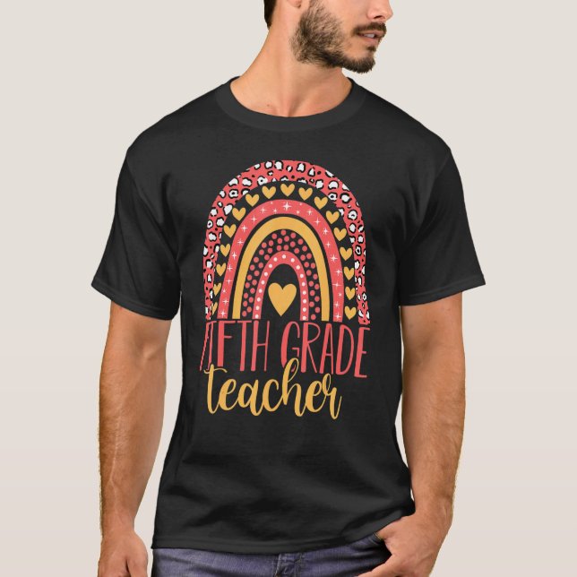 T-shirt Enseignant de 5e année Enseignant de 5e année Reto (Devant)