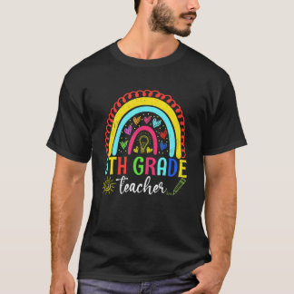 T-shirt Enseignant de 5e année Rainbow Retour à l'école Pr