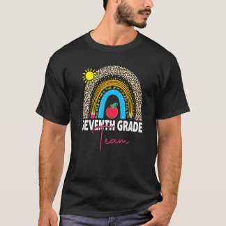 T-shirt Enseignant de 7e année Rainbow Retour à l'école Bo
