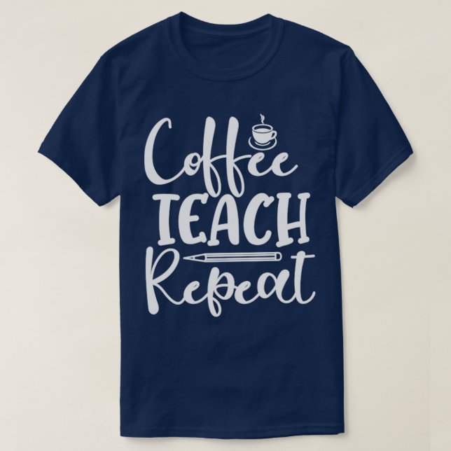 T-shirt Enseignant de café de répétition de l'auteur de ca (Design devant)