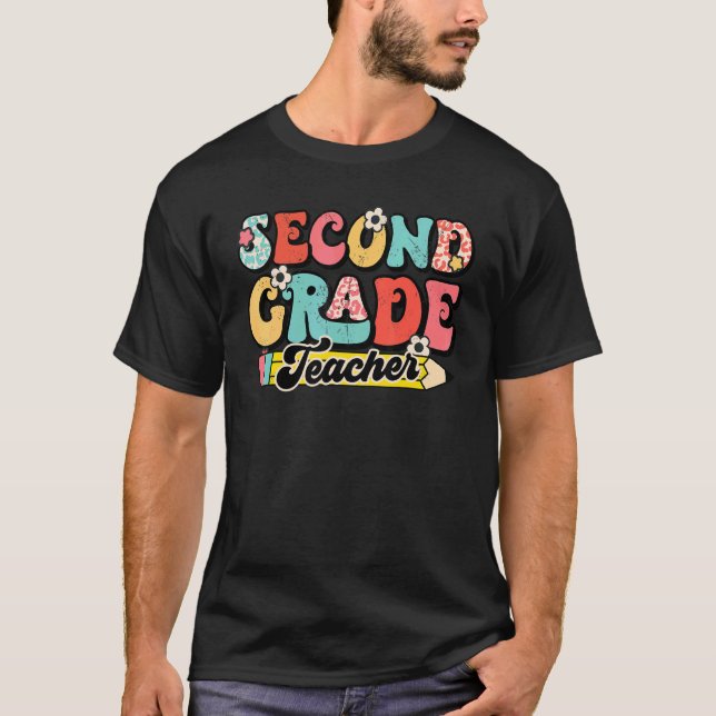 T-shirt Enseignant de deuxième année Retro 2e année Retour (Devant)
