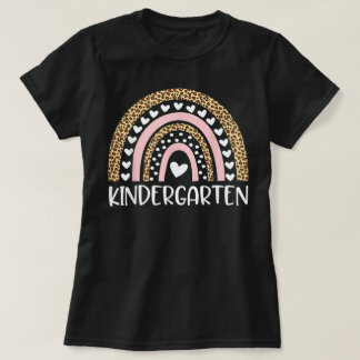 T-shirt Enseignant de jardin d'enfants Leopard Rainbow Ens