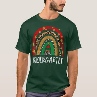 T-shirt Enseignant de jardin d'enfants Noël drôle Rainbow