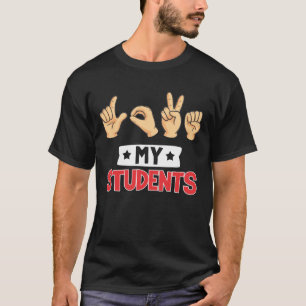 T-shirt Enseignant de la langue des signes coutume J'aime 