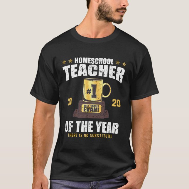 T-shirt Enseignant De L'Année Enseignant À L'École À Domic (Devant)