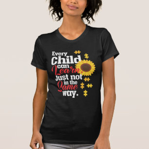 T-shirt Enseignant de l'éducation spéciale du tournesol 
