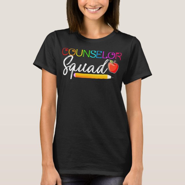 T-shirt Enseignant De L'Équipe De Conseillers Retourner À  (Devant)