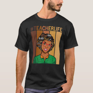 T-shirt Enseignant de perruques afro-américaines Vie Noire