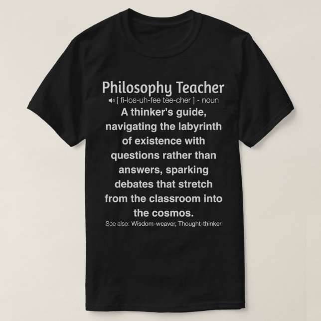 T-shirt Enseignant de philosophie drôle (Design devant)