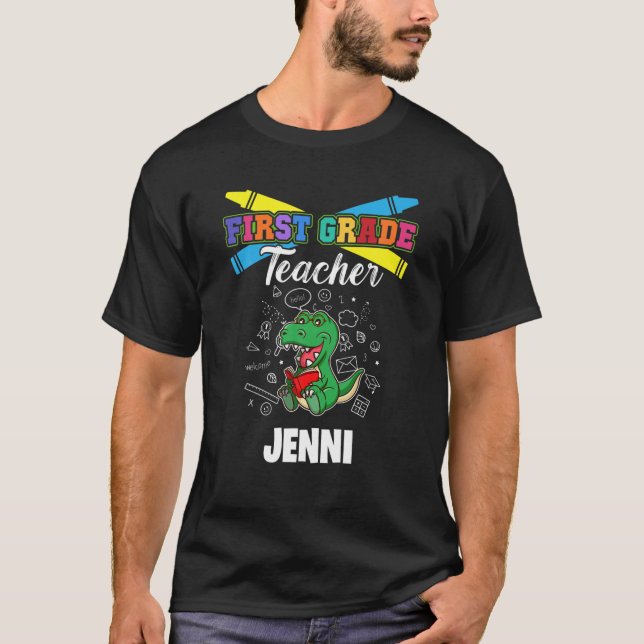 T-shirt Enseignant de première année - Jenni - Prénom Pers (Devant)