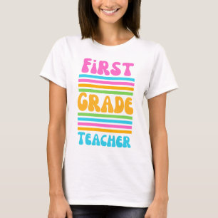 T-shirt ENSEIGNANT DE PREMIÈRE ANNÉE Virbrant Colors Polic