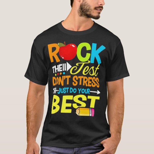 T-shirt Enseignant De Test Drôle Rocher L'Enseignement Tes (Devant)