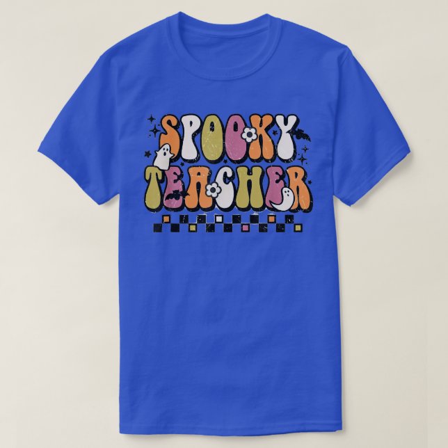 T-shirt Enseignant Éffrayant super Retro Halloween Enseign (Design devant)