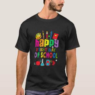T-shirt Enseignant Élèves Heureux Premier Jour D'école & R