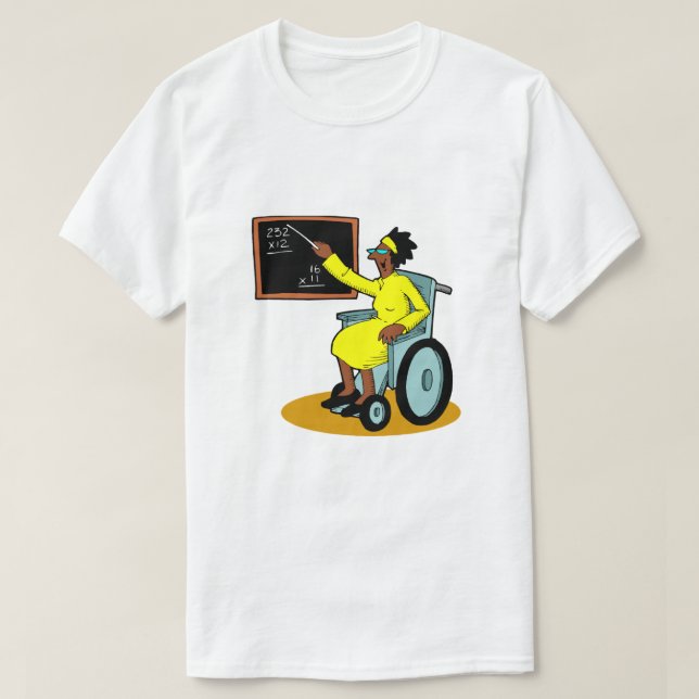 T-shirt Enseignant En Fauteuil Roulant (Design devant)