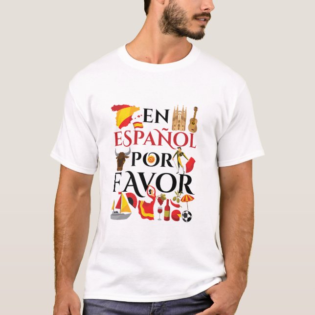 T-shirt Enseignant espagnol en espanol pour favoriser (Devant)