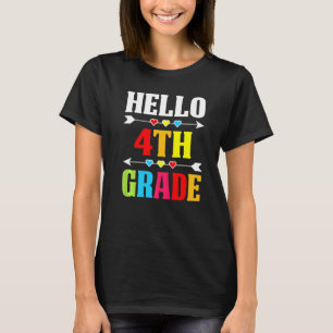 T-shirt Enseignant Étudiant Bonjour 4e année Retour à l'éc