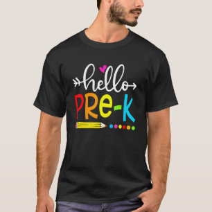 T-shirt Enseignant Étudiant Bonjour Pré K Retour À L'École