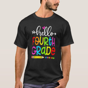 T-shirt Enseignant Étudiant Bonjour Quatrième Année De Ret
