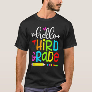 T-shirt Enseignant Étudiant Bonjour Troisième Année Retour