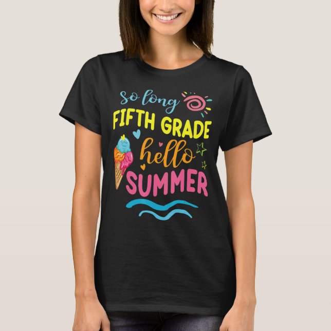 T-shirt Enseignant étudiant si long cinquième année Bonjou (Devant)