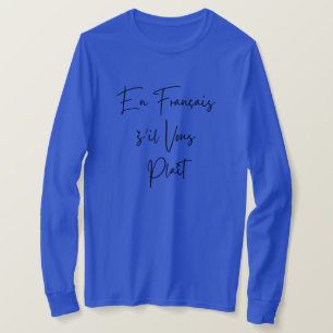 T-shirt Enseignant français drôle de texte noir En Françai