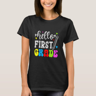 T-shirt Enseignant Hello First Grade Fun 1er Grade Retour 