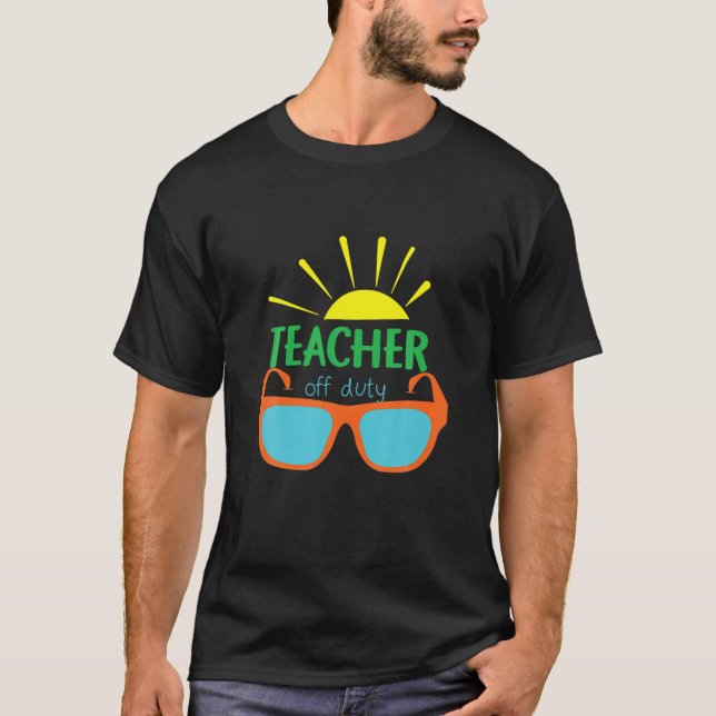 T-shirt Enseignant hors service Funny School Summer Tee (Devant)