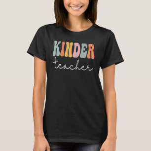 T-shirt Enseignant Kinder Retro Femmes Super Joyeux Premie