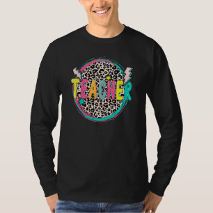 T-shirt Enseignant léopard jour de rentrée heureux Enseign