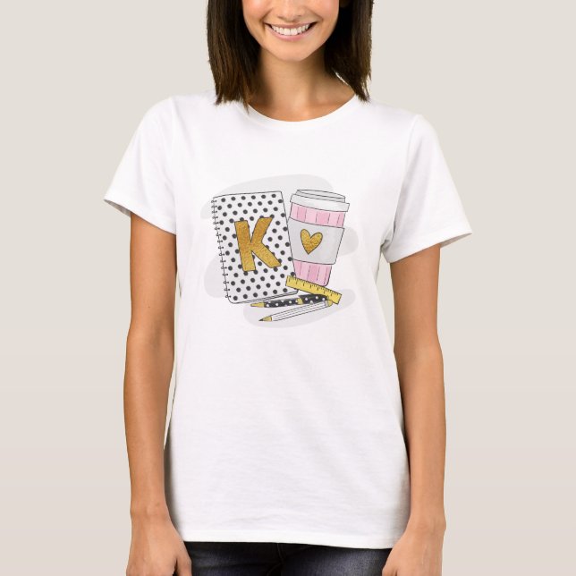 T-shirt Enseignant maternelle Carnet blanc Café (Devant)