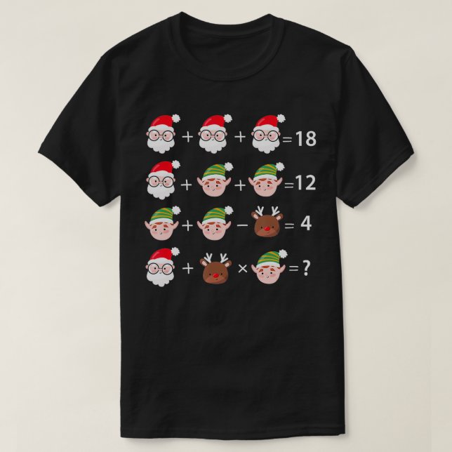T-shirt Enseignant mathématiques Noël (Design devant)