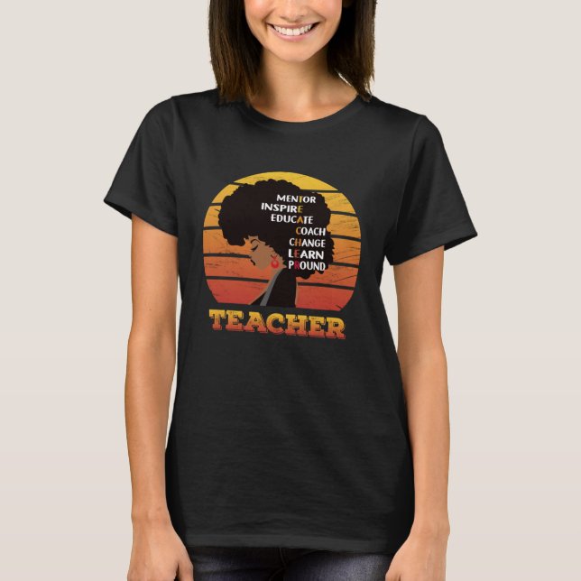 T-shirt Enseignant Mentor Inspirer Educer Coach Changer Ap (Devant)