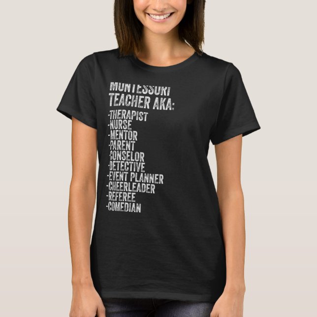 T-shirt Enseignant Montessori (Devant)