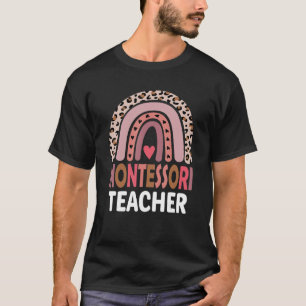T-shirt Enseignant Montessori Léopard Arc-en-ciel Apprécia