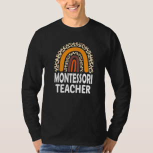 T-shirt Enseignant Montessori Léopard Arc-en-ciel Apprécia