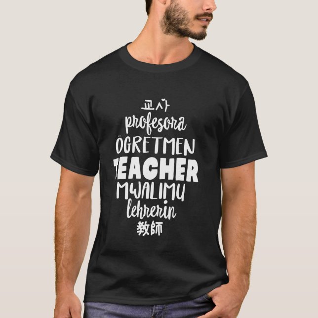 T-shirt Enseignant multilingue Enseignants de langues étra (Devant)