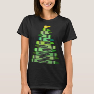 T-shirt Enseignant Noël Cadeau Crayon Tree
